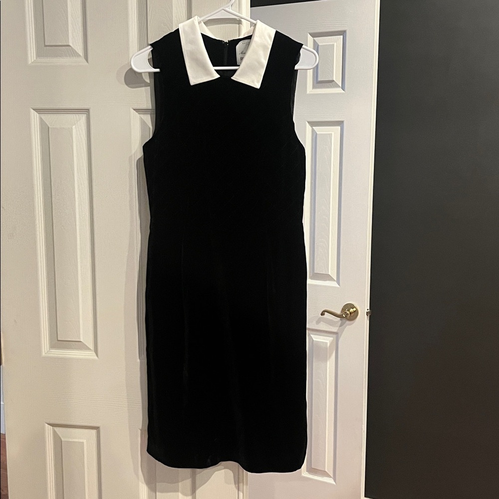 Anthropologie Mise en Scene by Ruffian Black velvet collared dress vintage 2009